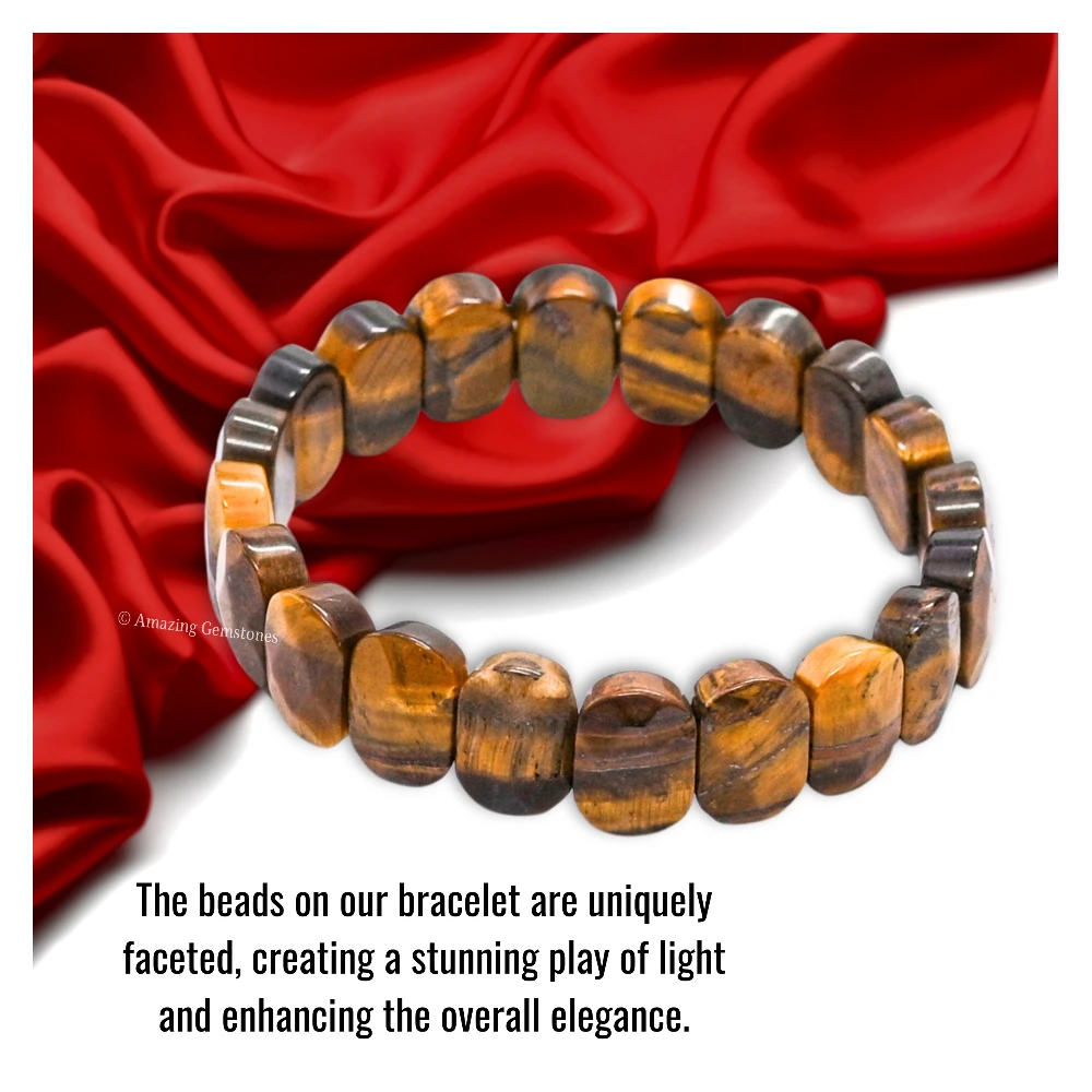 Tiger Eye Faceted Bracelet - Oval Stone