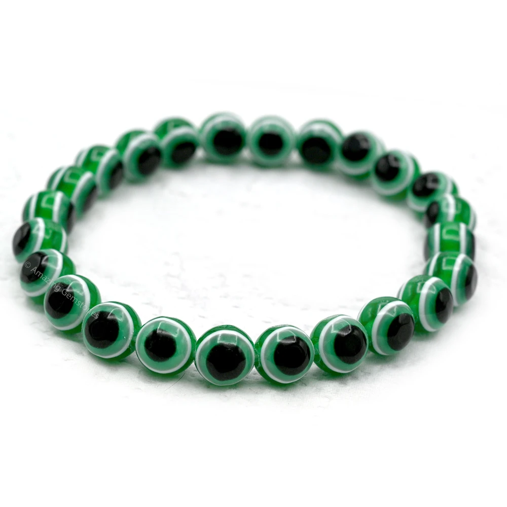 Green (Dark) Evil Eye Bracelet