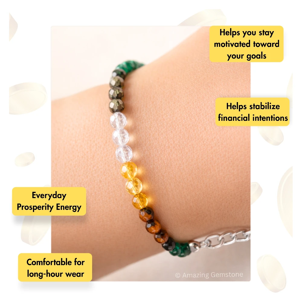Dhanyog Crystal Bracelet - 2mm Faceted Bead