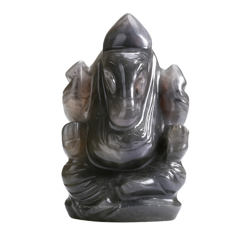 Iolite Ganesha Crystal Idol