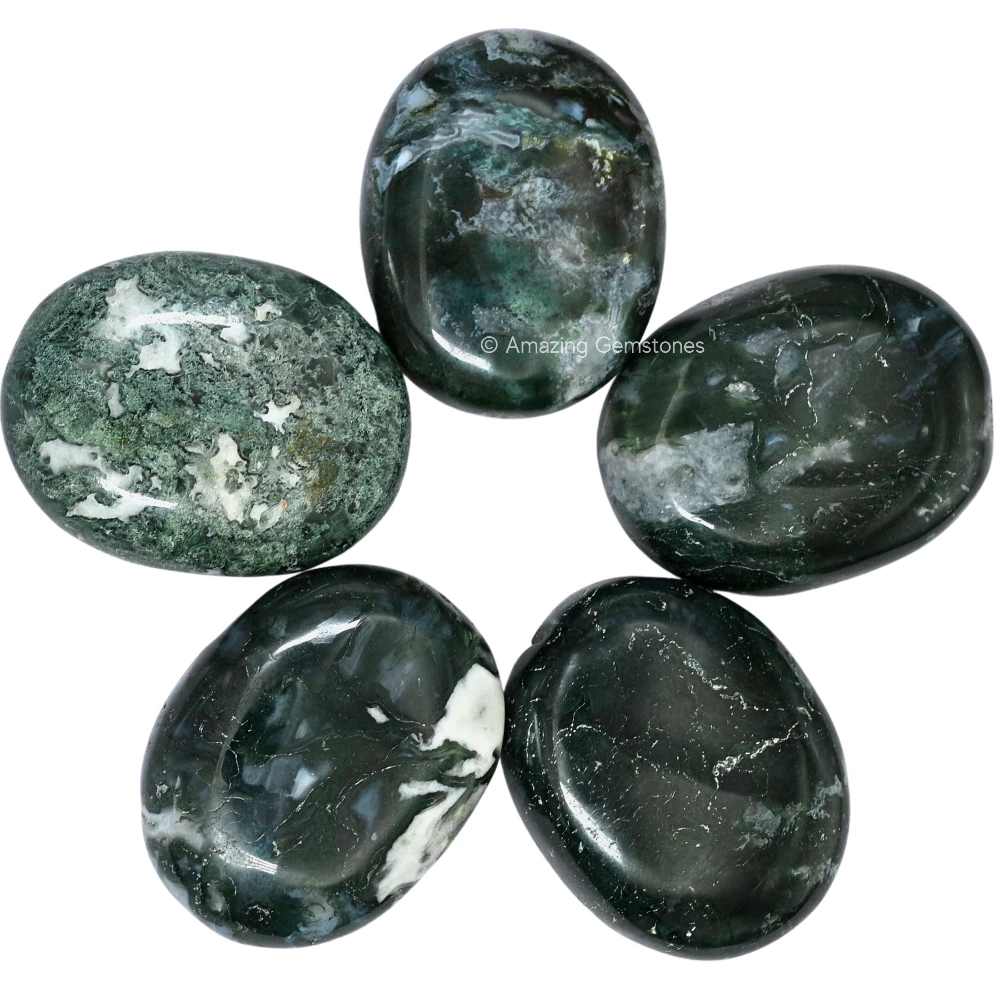 Moss Agate Palm Stone
