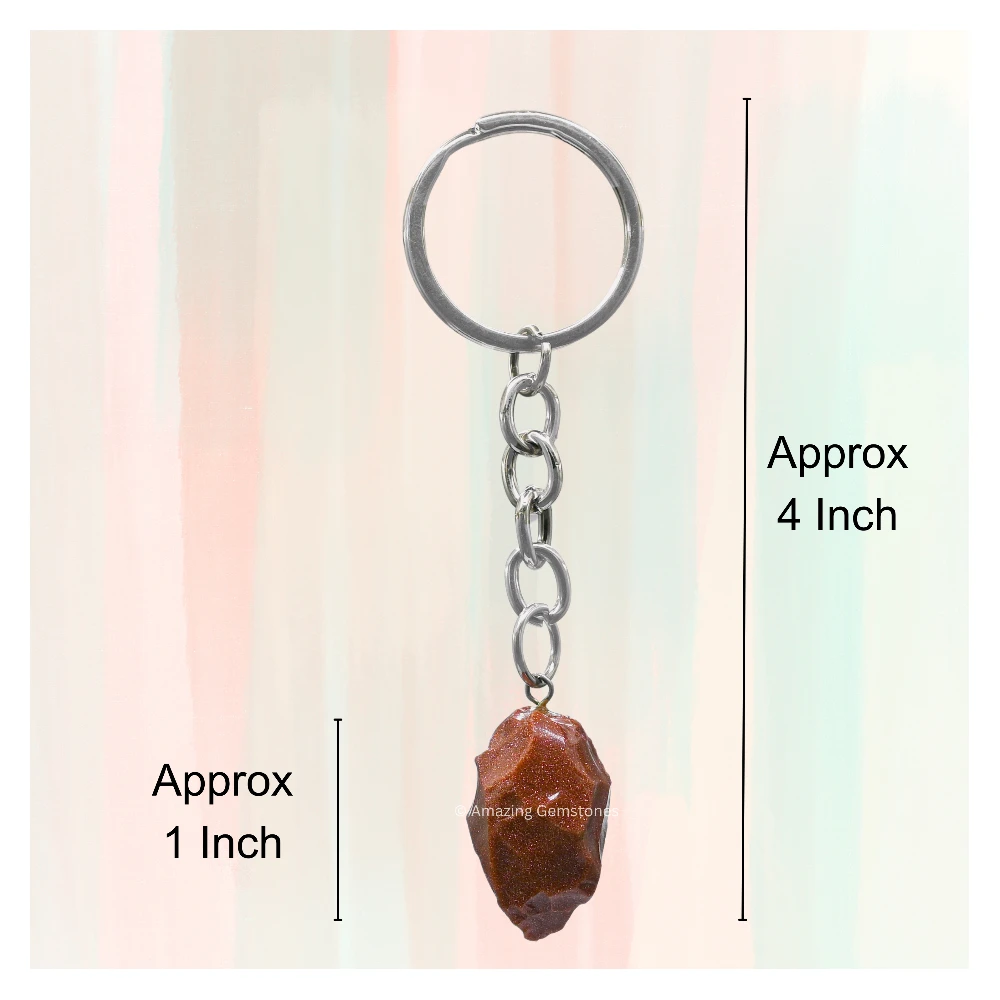 Red Goldstone Keychain Keys Holder (Raw)