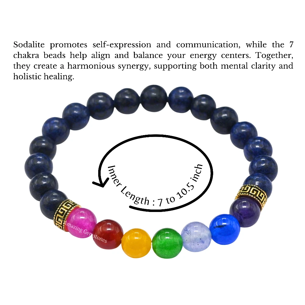 Sodalite Chakra Bracelet (Strechable)