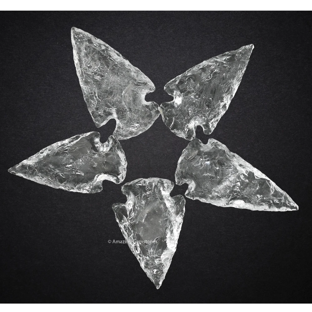 Clear Quartz Crystal Arrowhead - 1" to 1.5" (5 Pieces)