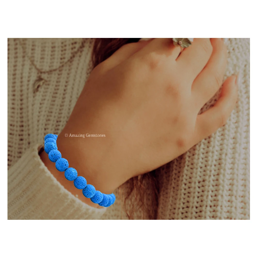 Blue Lava Bracelet (Strechable)