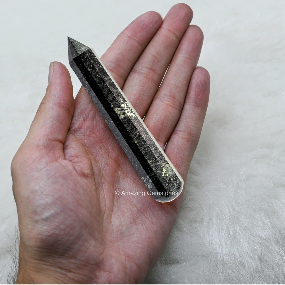 Nuummite Wand (Faceted)