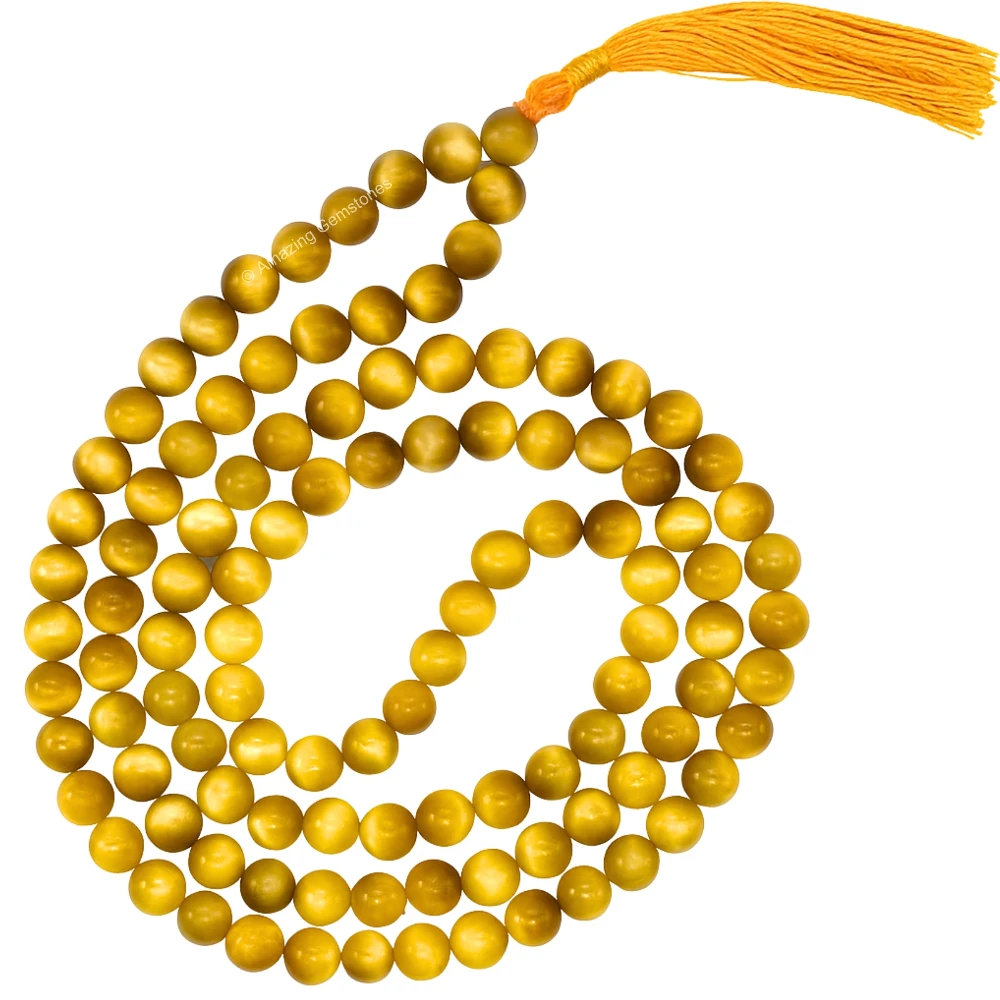 Yellow Cat's Eye Mala