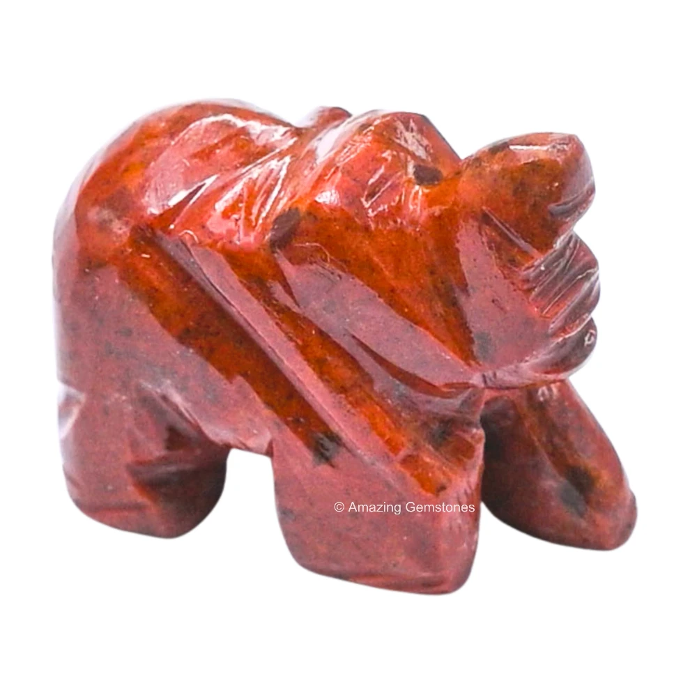 Red Jasper Mini Elephant Crystal Figurine