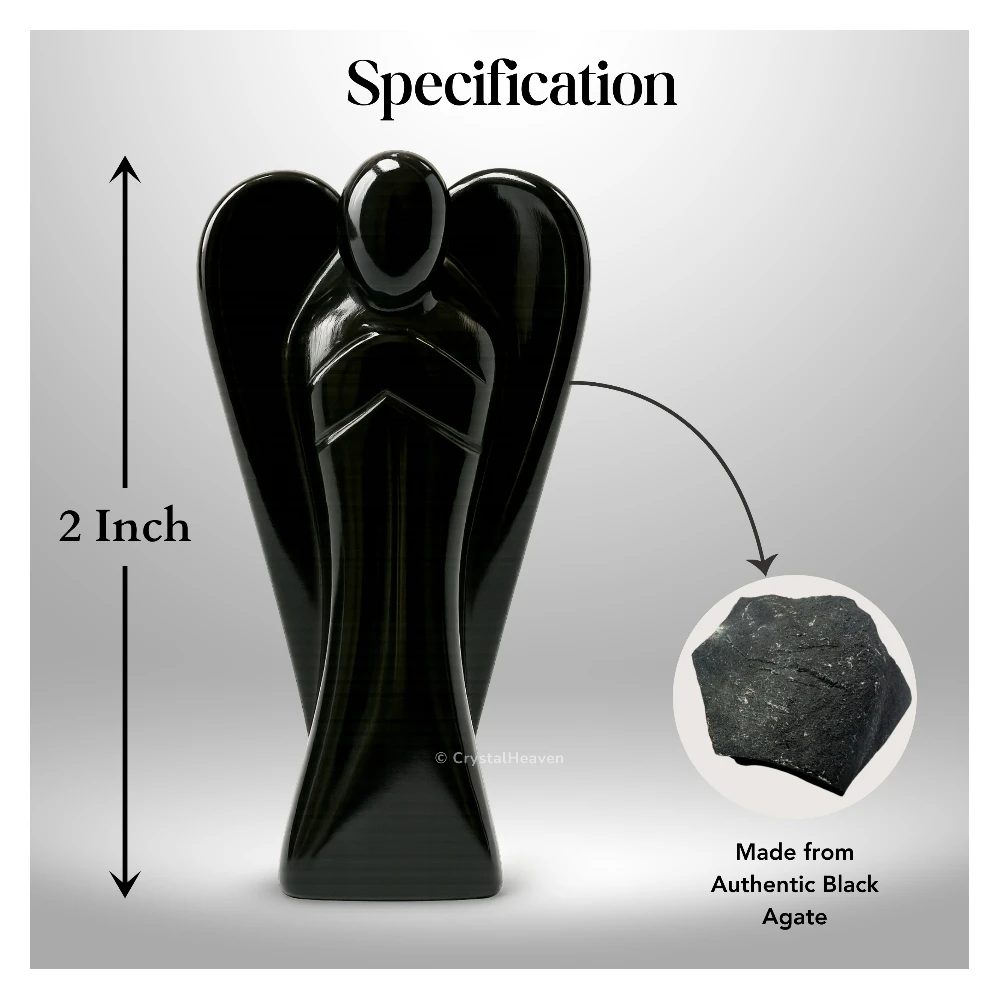 Black Agate Angel (1.5 Inch)