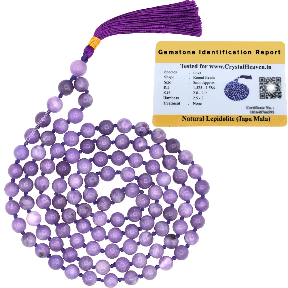 Lepidolite Japa Mala (Hand Knotted)