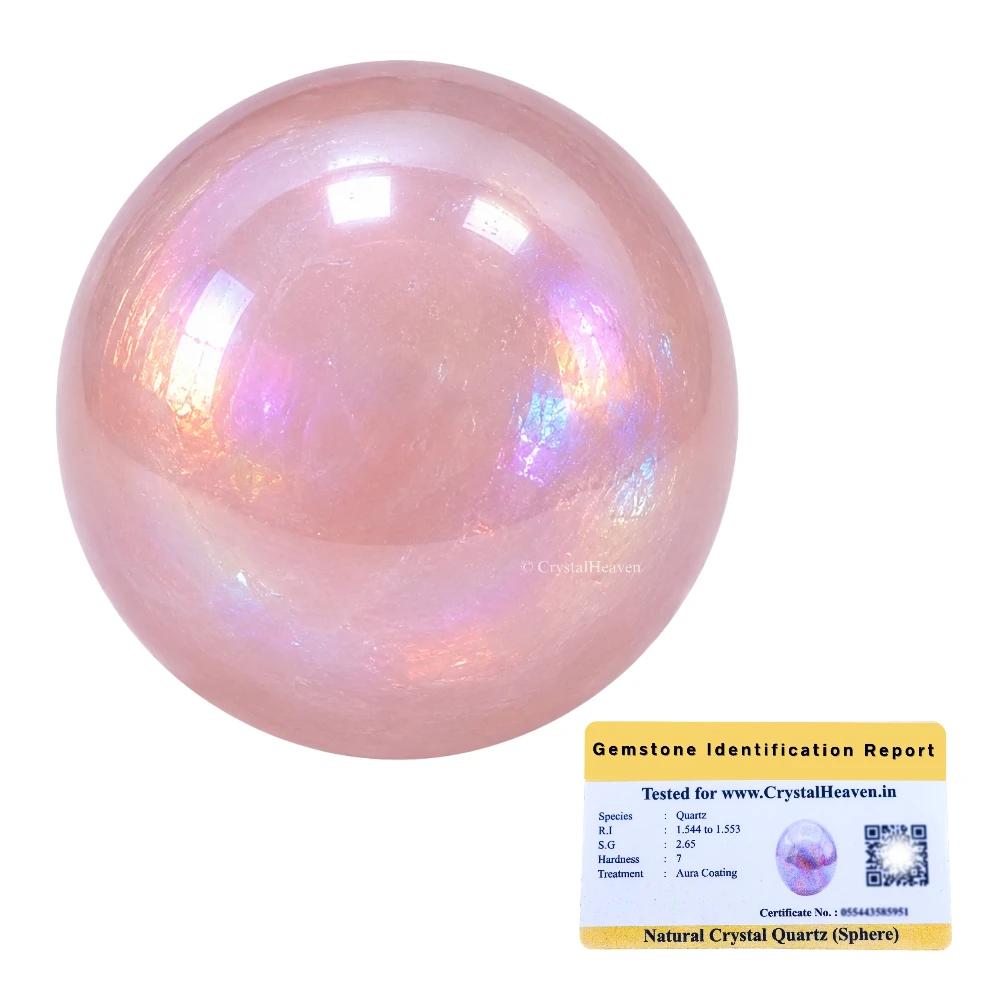 Angel Aura Rose Quartz Sphere (1 Inch)