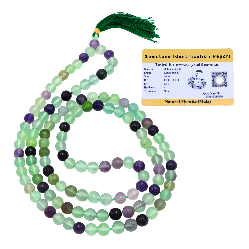 Multi Fluorite Japa Mala (Without Knot)