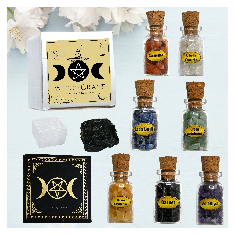 Spell Jars Kit for Witchcraft Supplies - Premium Set of 11