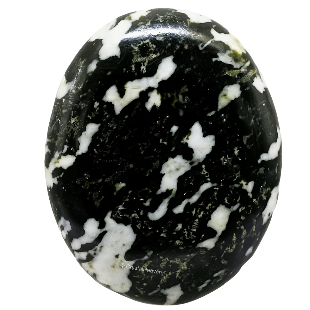 Black and White Tourmaline Palm Stone