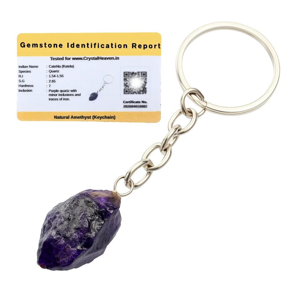 Amethyst Crystal Keychain (Raw)