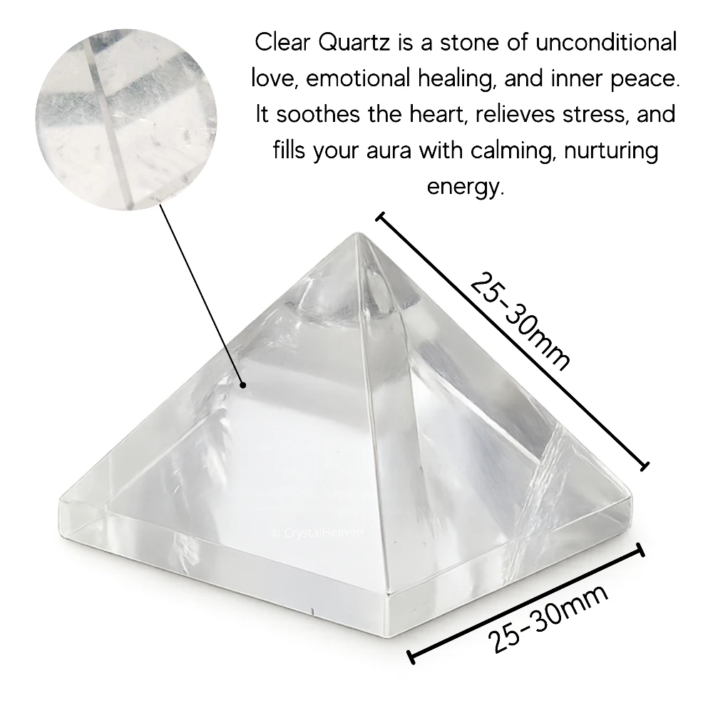 Premium Clear Quartz Pyramid (1 Inch)