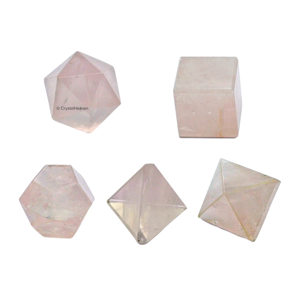 Rose Quartz Platonic Solid - 5 Pcs