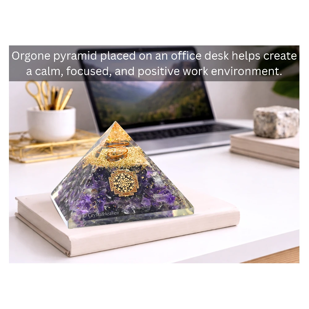Amethyst Orgone Pyramid (Small Shri Yantra)