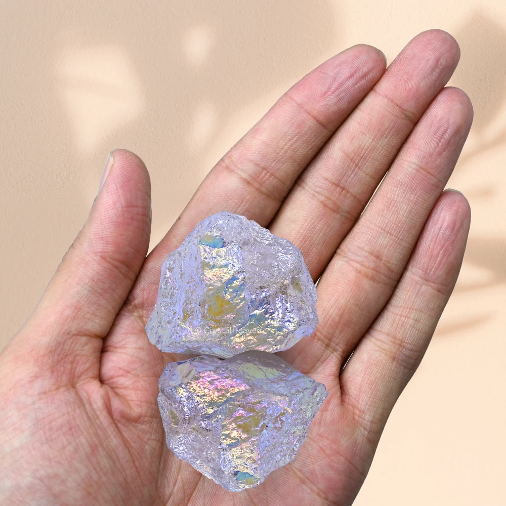 Raw Angel Aura Rose Quartz Crystals (1 Piece)