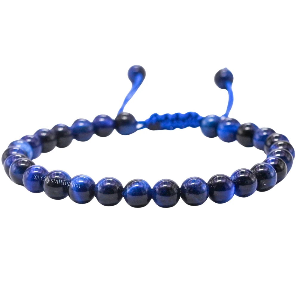 Blue Cats Eye Healing Crystal Bracelets - 6mm Beads (Adjustable)