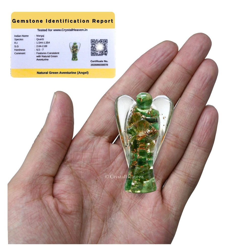 Green Aventurine Crystal Orgone Angel (2 Inch)