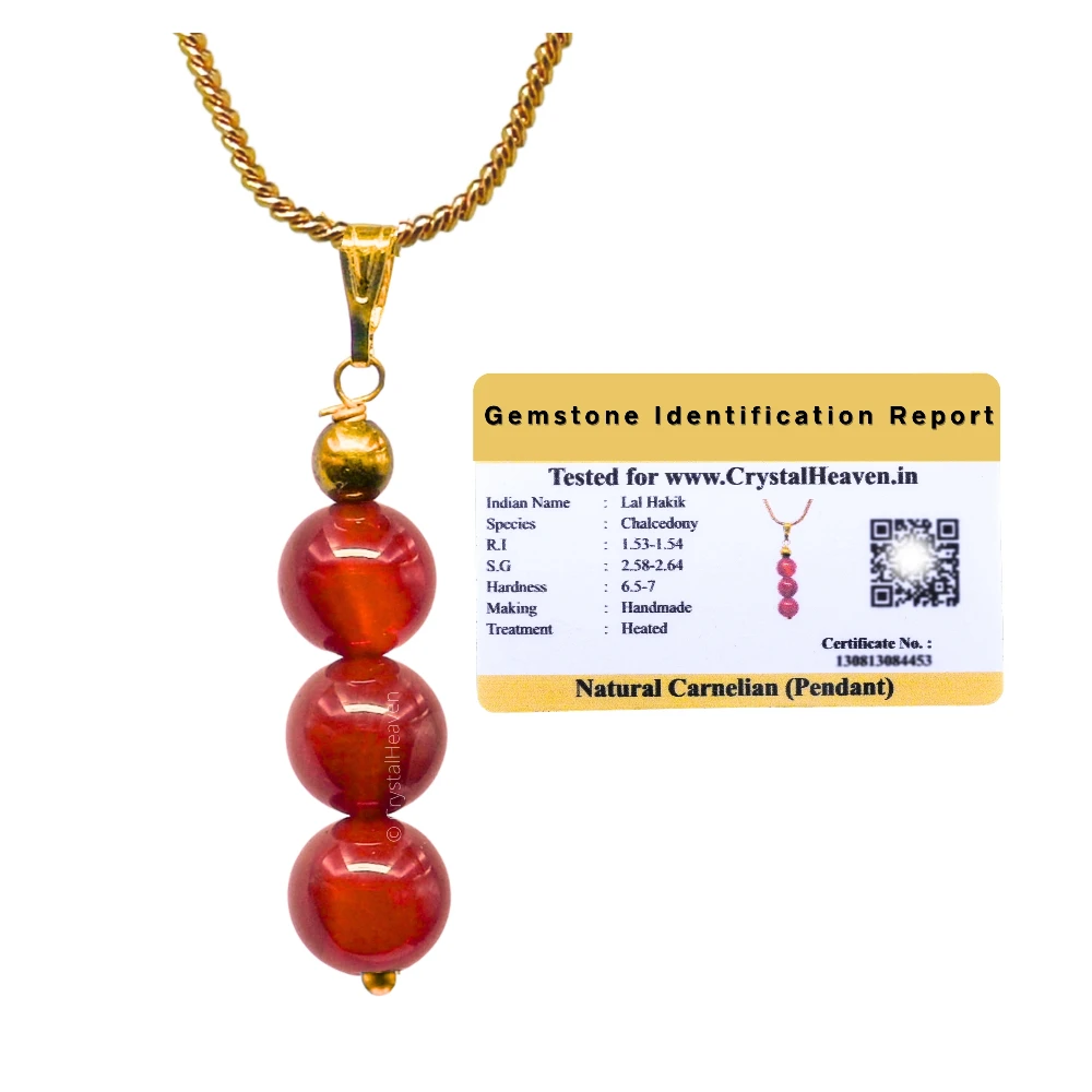 Carnelian Crystal Bead Necklace (Gold)