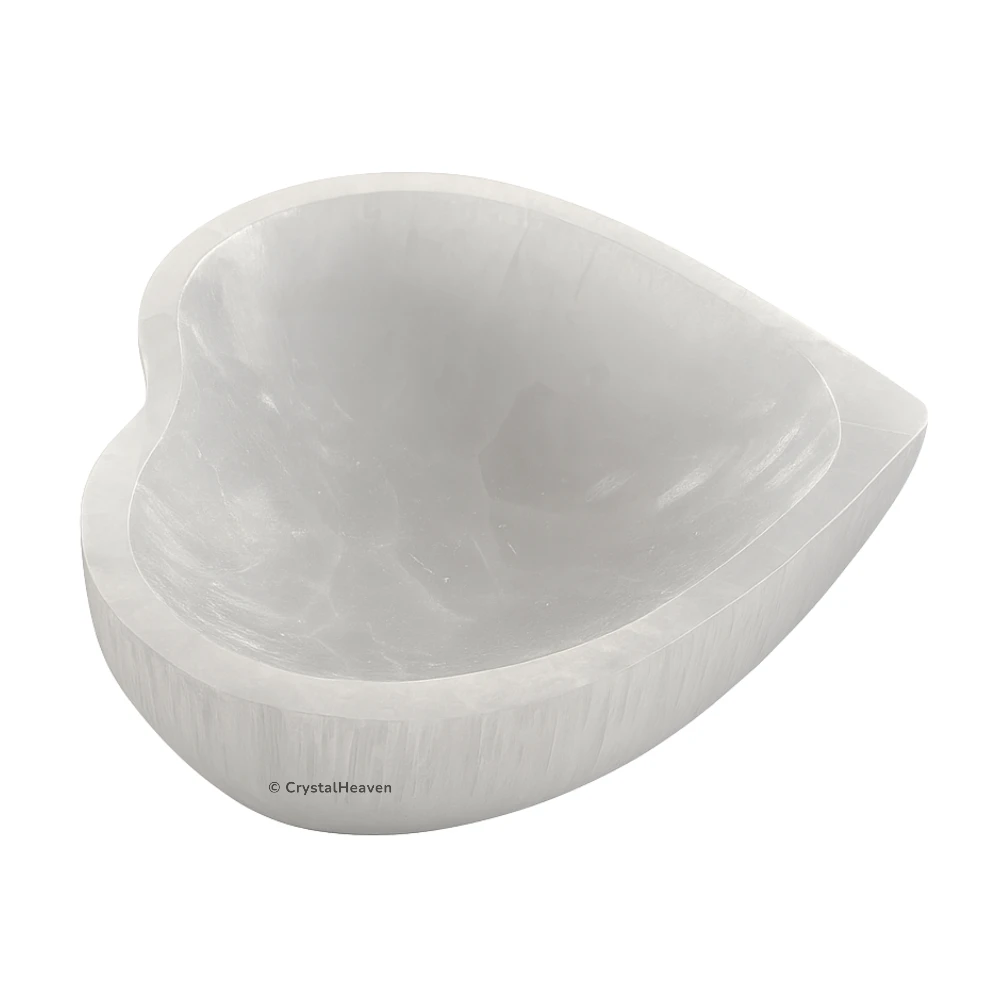 Selenite Crystal Charging Bowl - Heart
