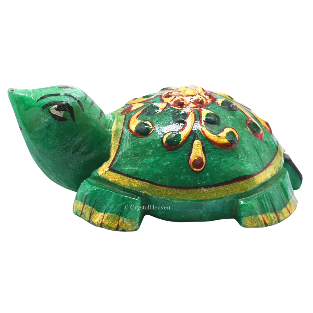 Green Aventurine Crystal Gemstone Hand Painted Tortoise (2-3 Inch)