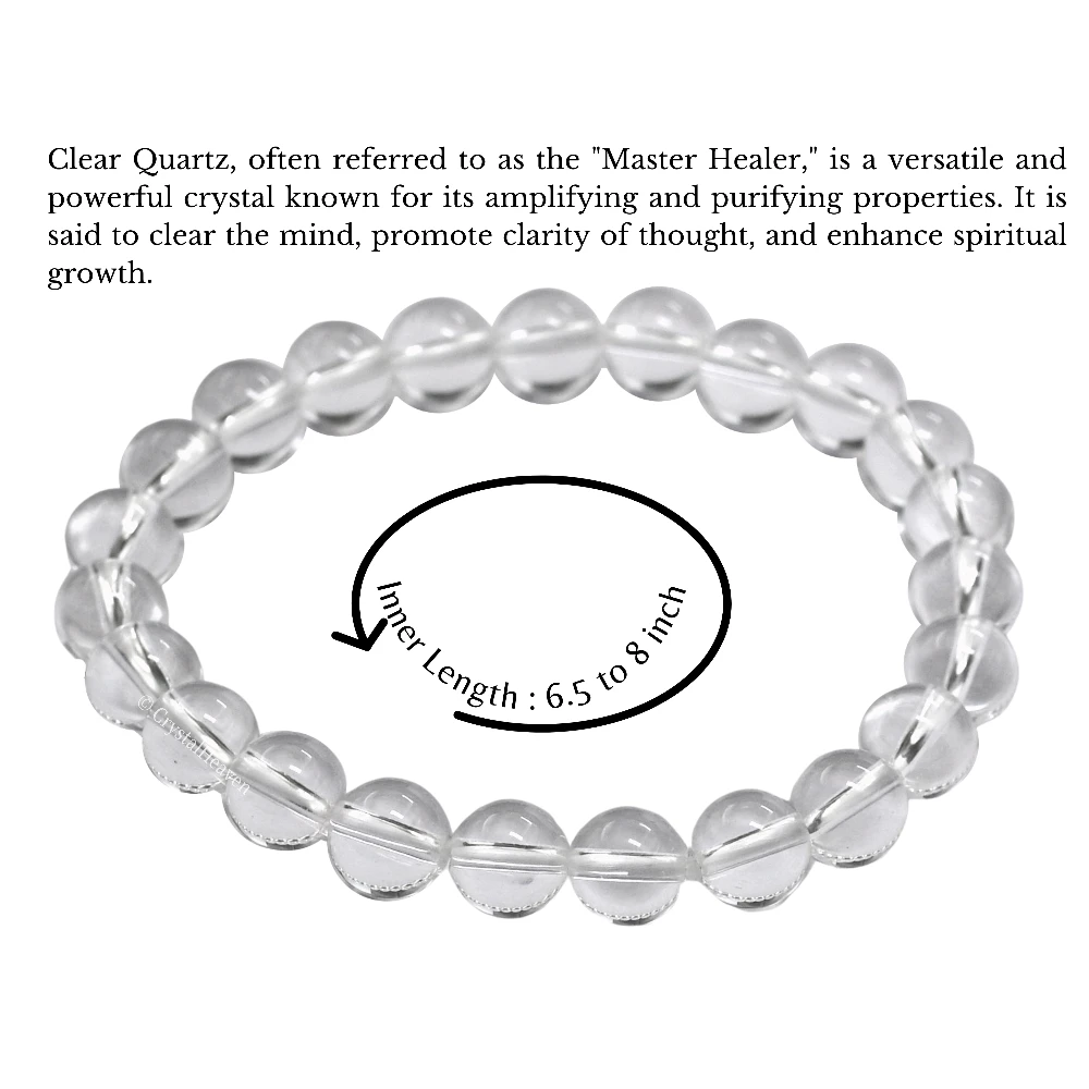 Sphatik Clear Quartz Bracelet (Elastic)