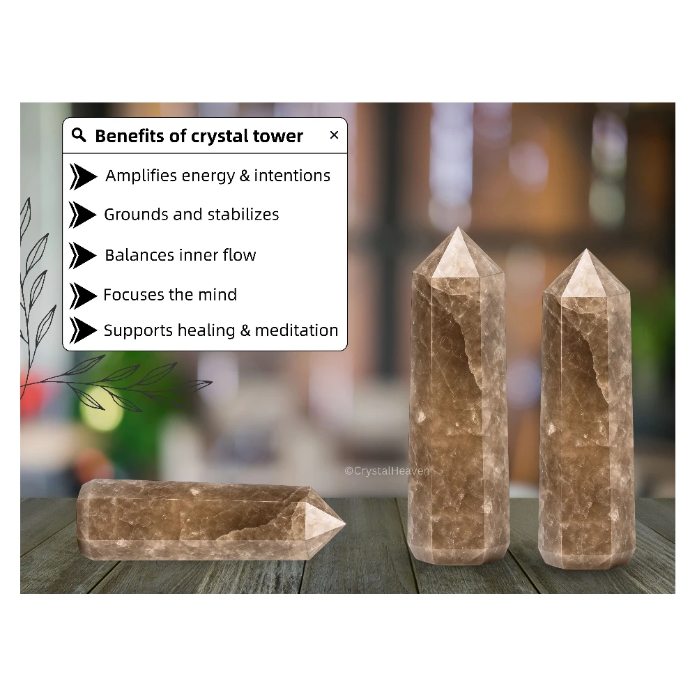 Smoky Quartz Crystal Tower (3" to 4" inch)