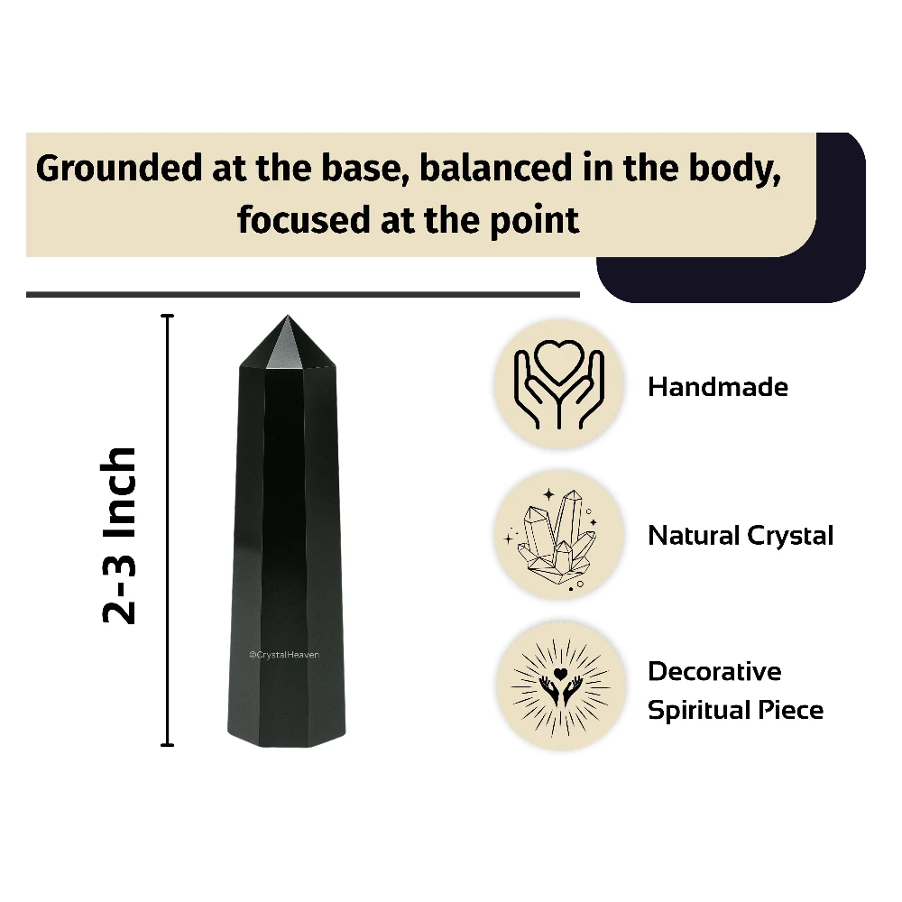 Black Obsidian Tower (2" to 3" inch)