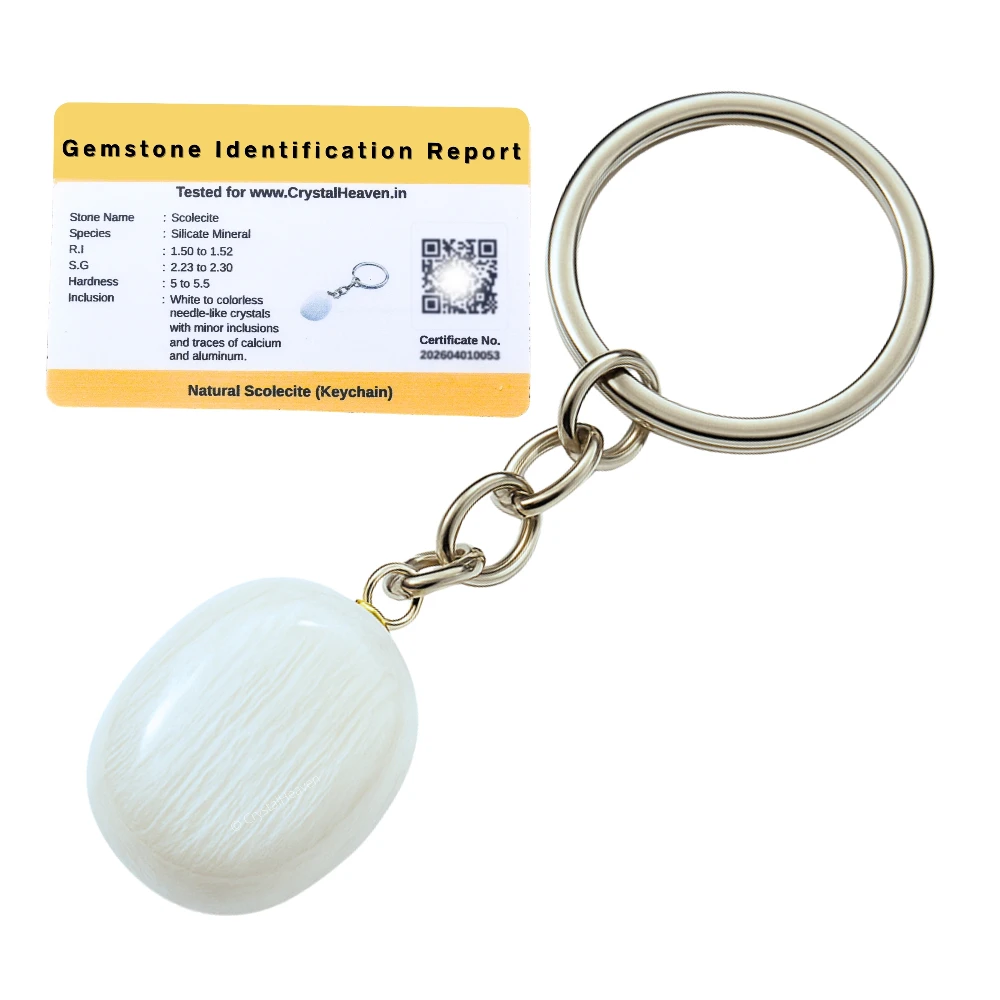 Scolecite Crystal Keychain (Tumbled)