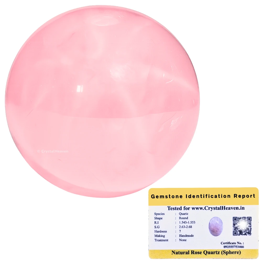 Star Rose Quartz Sphere (1.5 Inch)