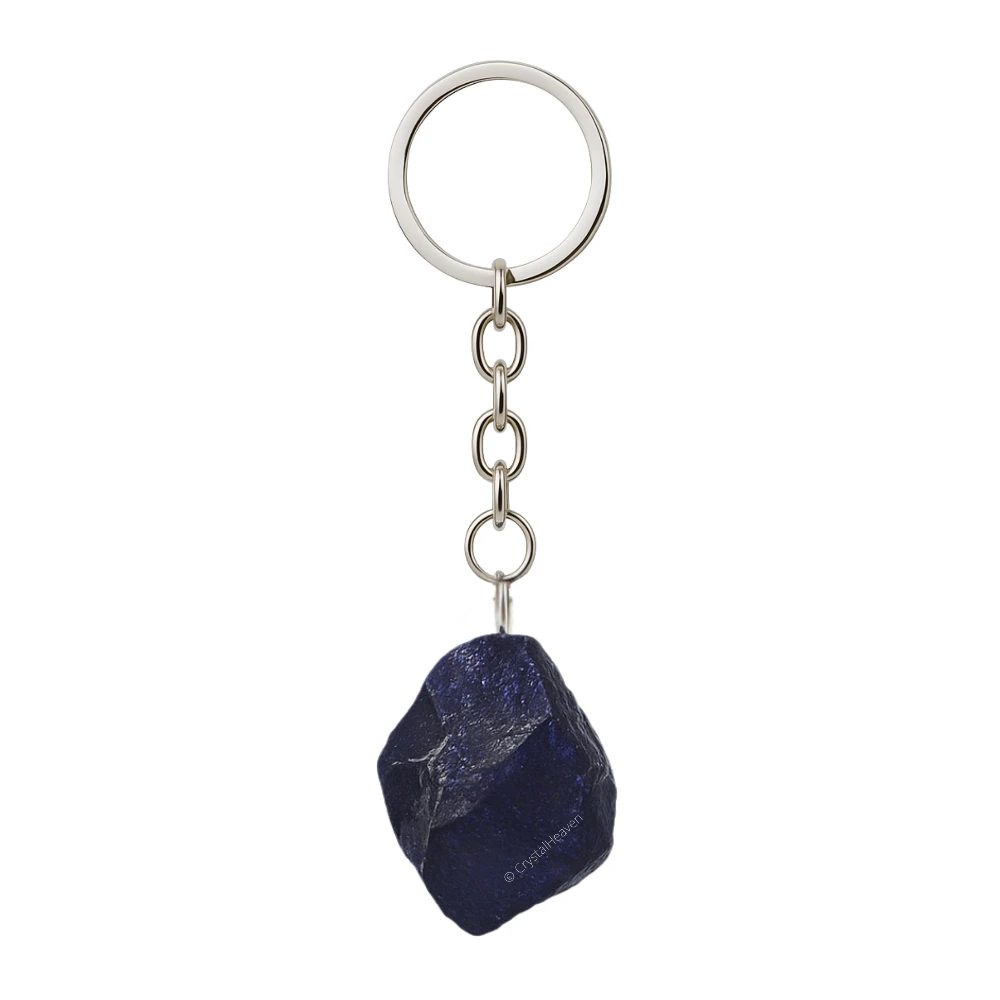 Blue Goldstone Crystal Keychain (Raw)