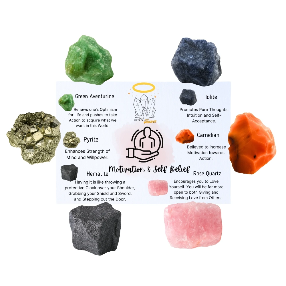 Motivation & Self Belief Raw Crystals Set