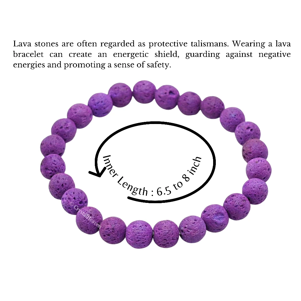 Purple Lava Stone Bracelet (Elastic)