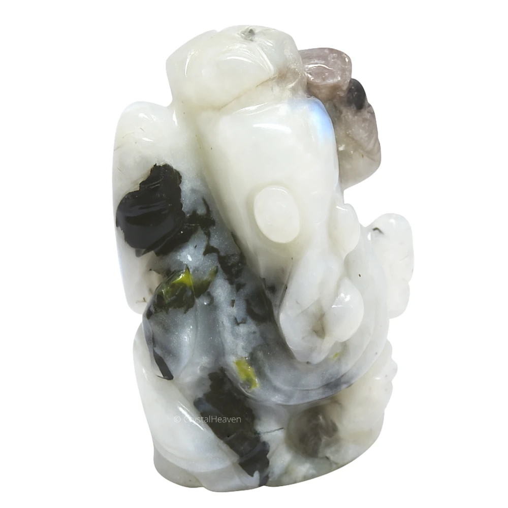 Rainbow Moonstone Crystal Ganesh Ganpati