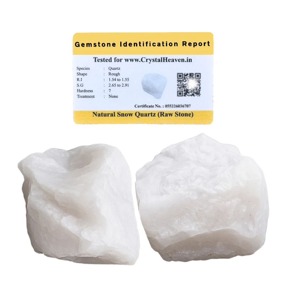 Raw Snow Quartz Crystals (2 Pieces)