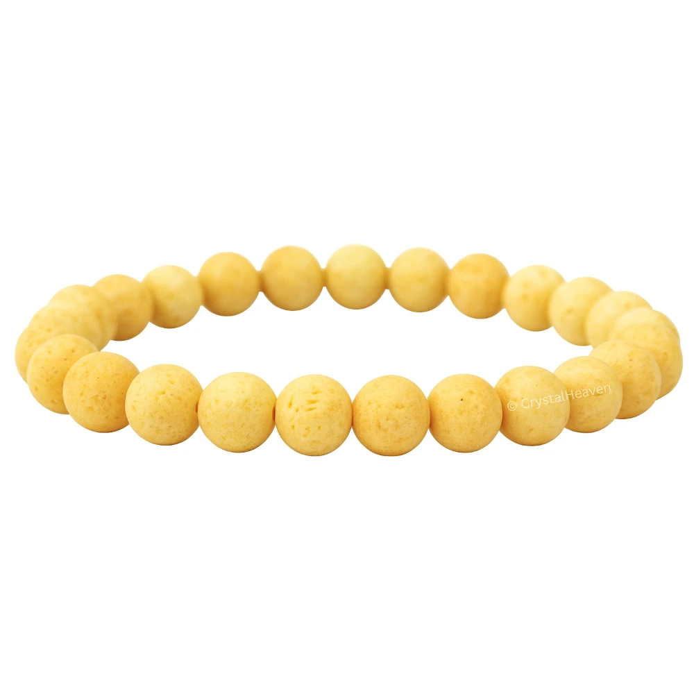 Cream Lava Stone Bracelet (Elastic)