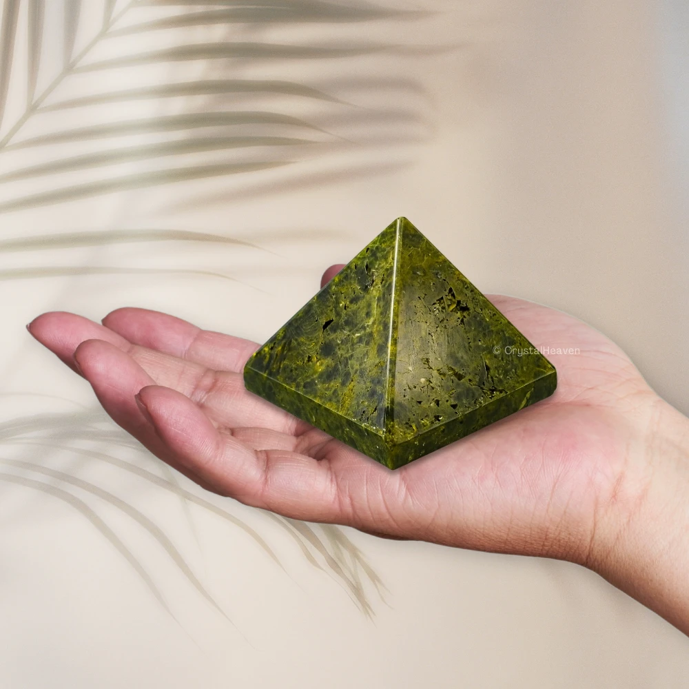 Green Tourmaline in Matrix Pyramid (2 Inch)