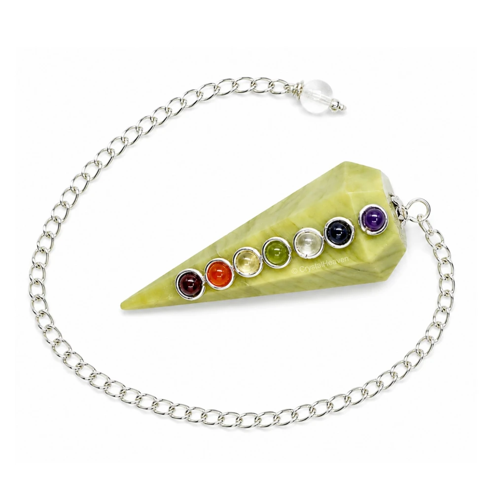 Serpentine Pendulum with Chakra Beads