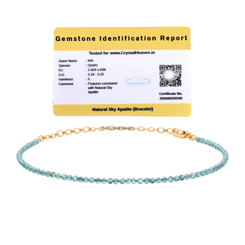 Sky Apatite Bracelets - 2mm Faceted Beads (Gold)