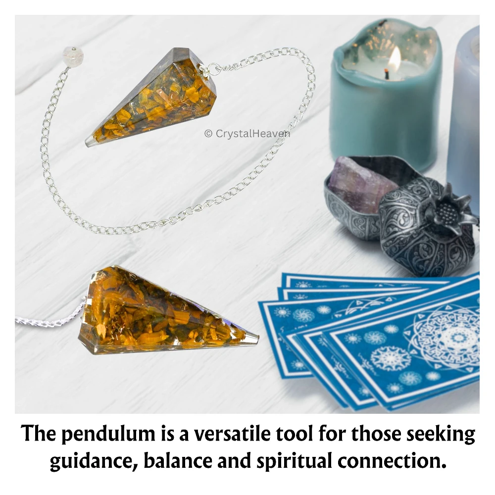 Tiger Eye Crystal Orgone Pendulum
