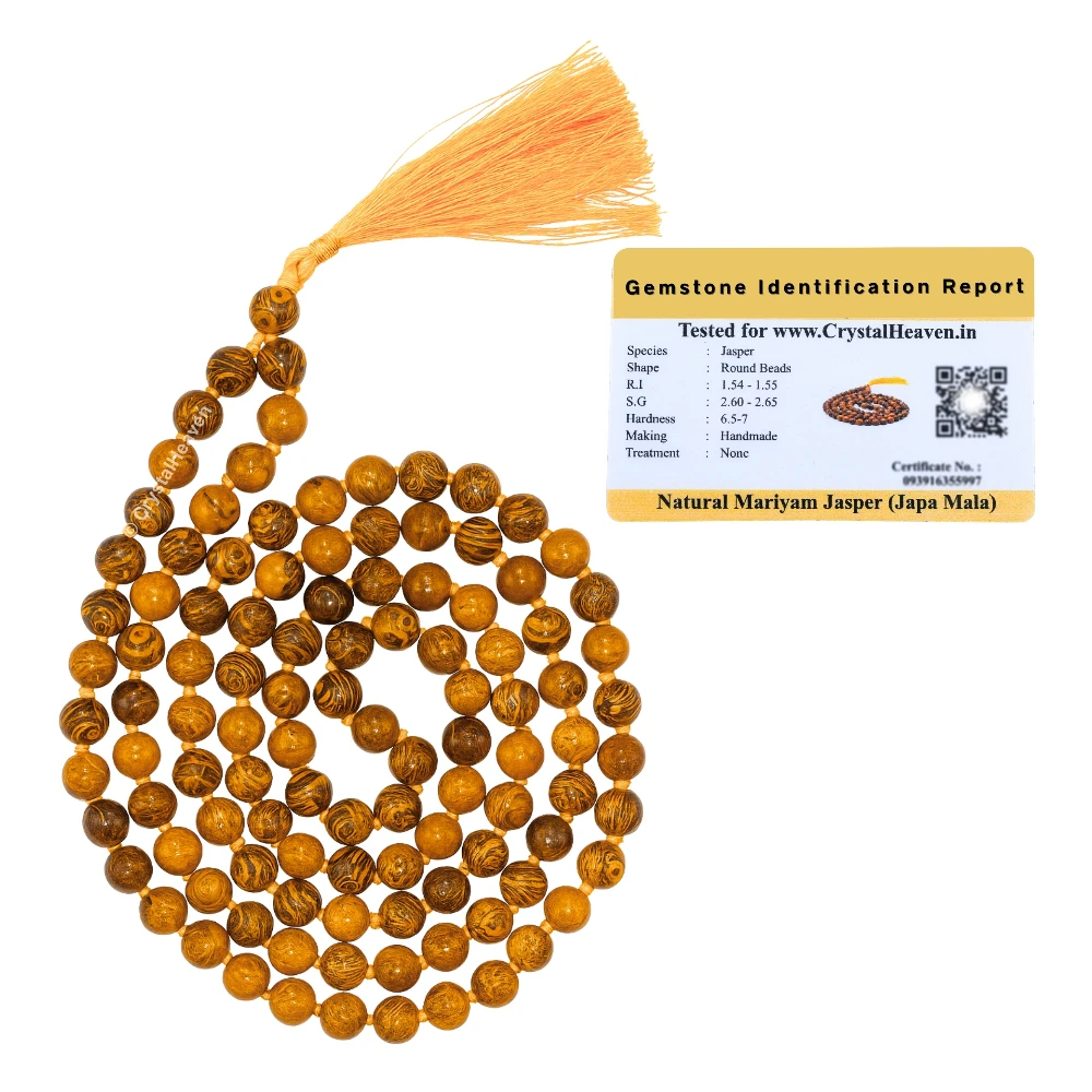 Mariyam Jasper Japa Mala (Hand Knotted)