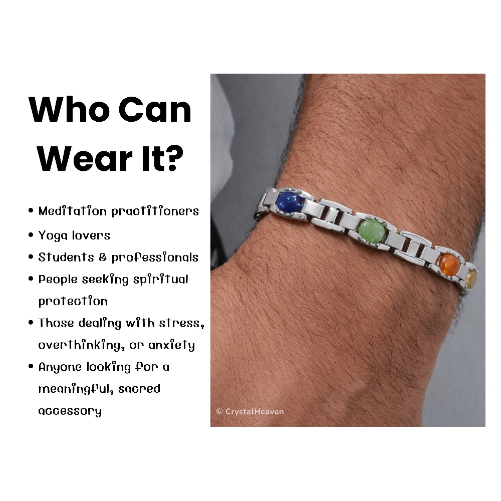 7 Chakra Bracelet - Premium Silver Chain