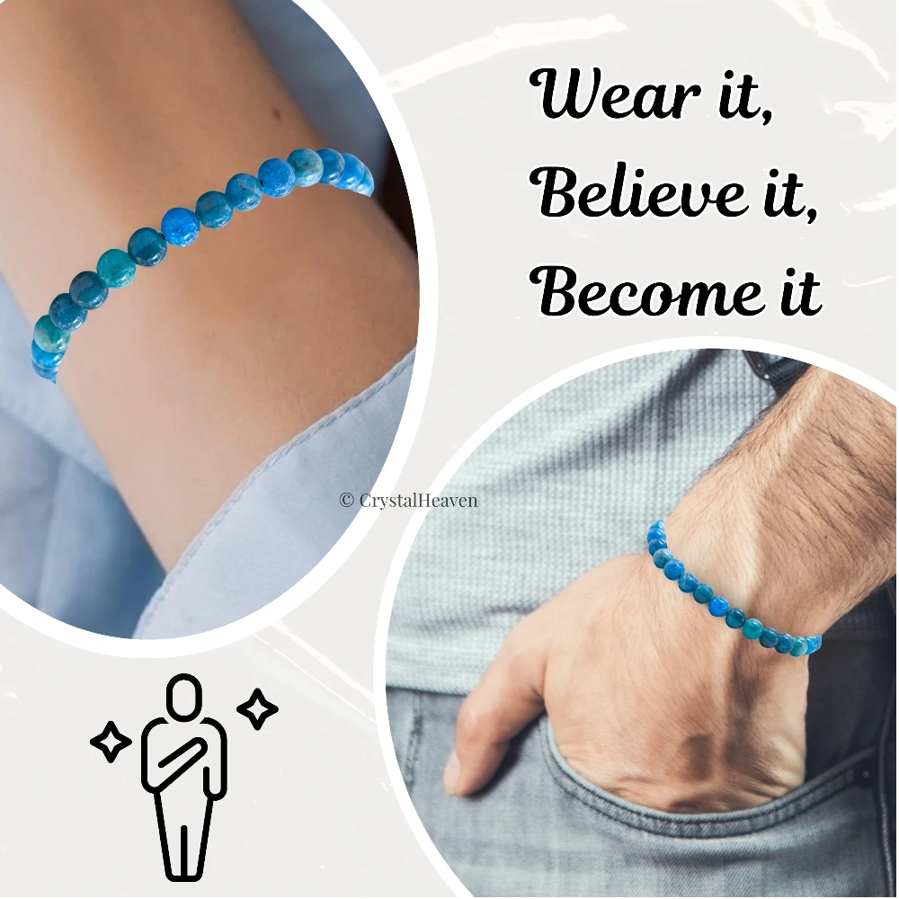 Apatite Healing Crystal Bracelets - 6mm Beads (Adjustable)