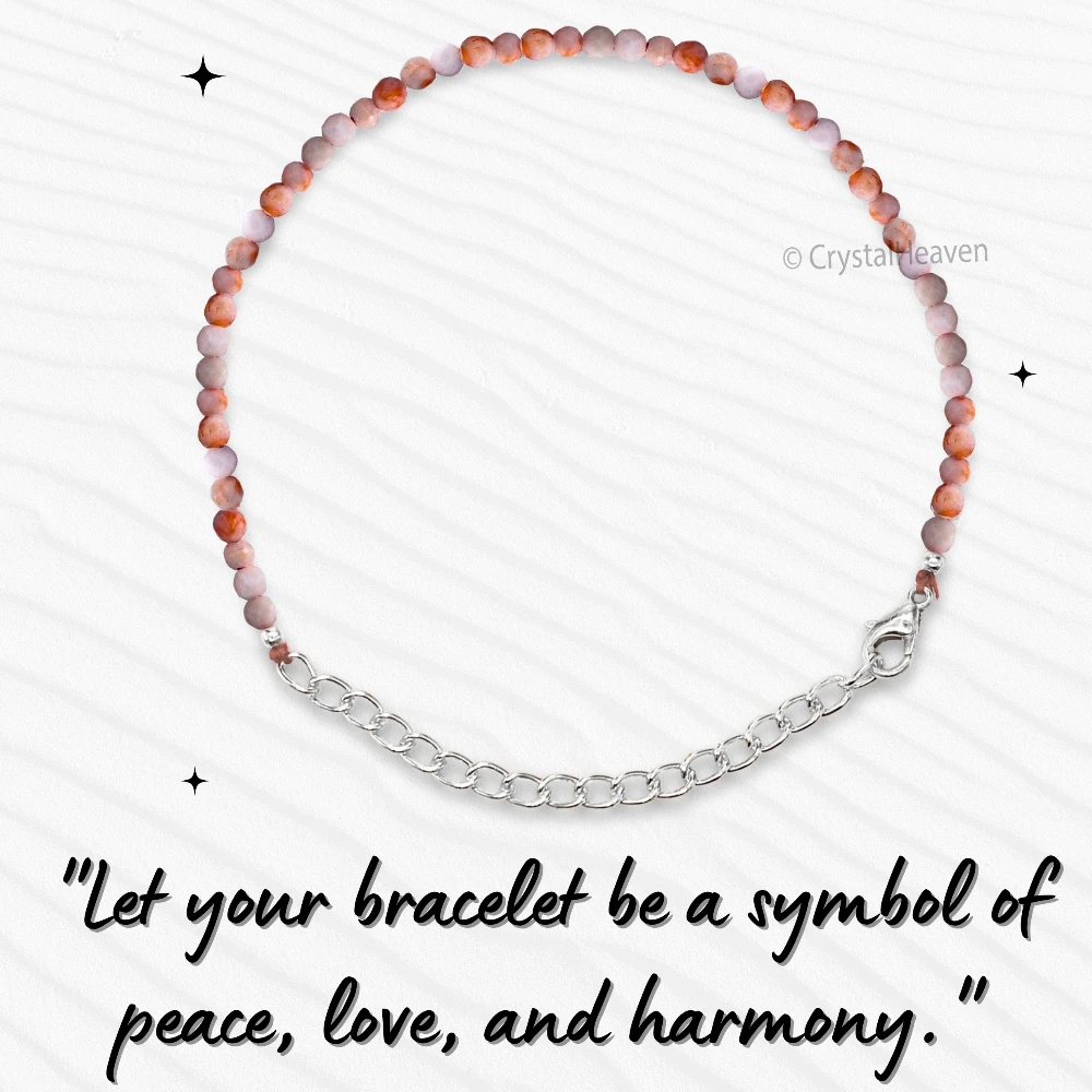 Orange Howlite Bracelets - 2mm Faceted Beads (Silver)