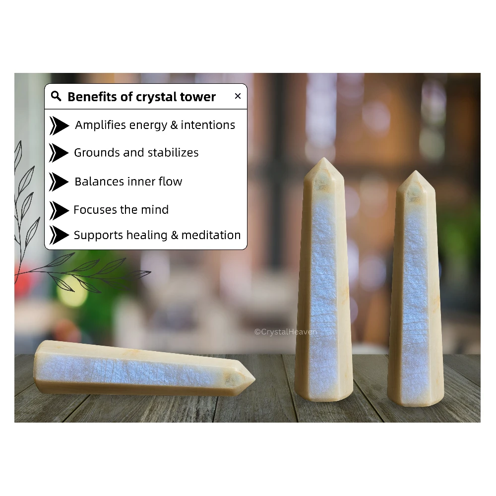 Moonstone Crystal Tower (2" to 3" inch)