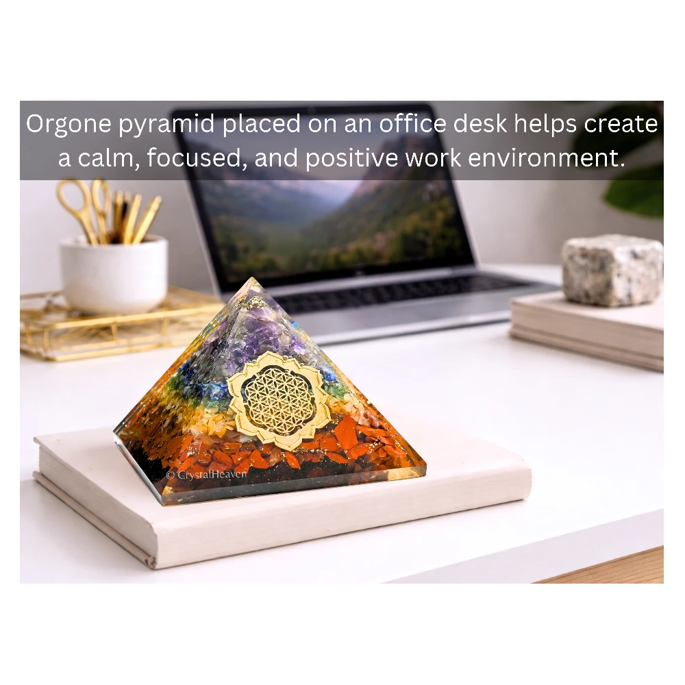 7 Chakra Orgone Pyramid (Lotus Flower Of Life)