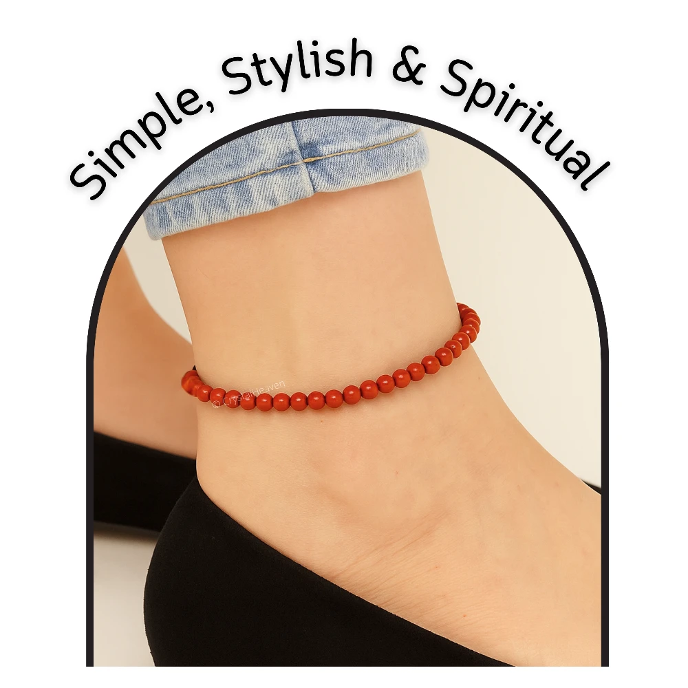 Red Jasper Anklet (Without Knot)